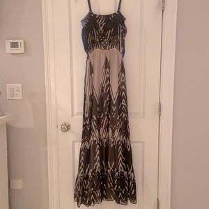 Black and cream maxi dress